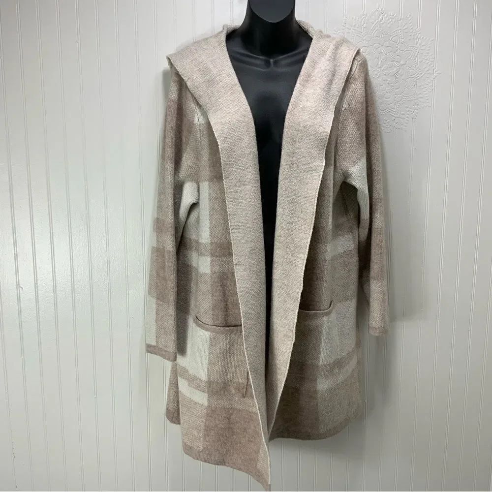 89th + MADISON plaid open cardigan sweater